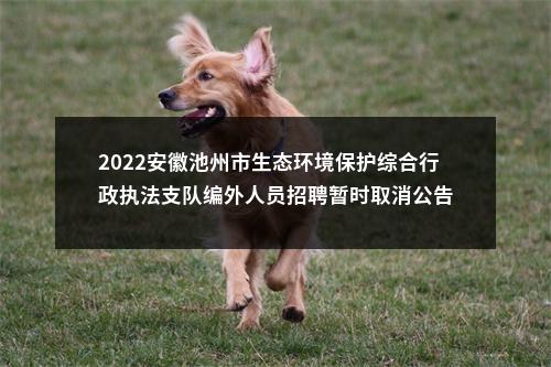 2022安徽池州市生态环境保护综合行政执法支队编外人员招聘暂时取消公告 图片